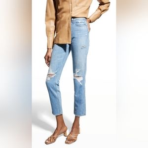 SLVRLAKE Virginia High-Rise Slim Tapered Distressed Jeans Size 27 Boho Designer